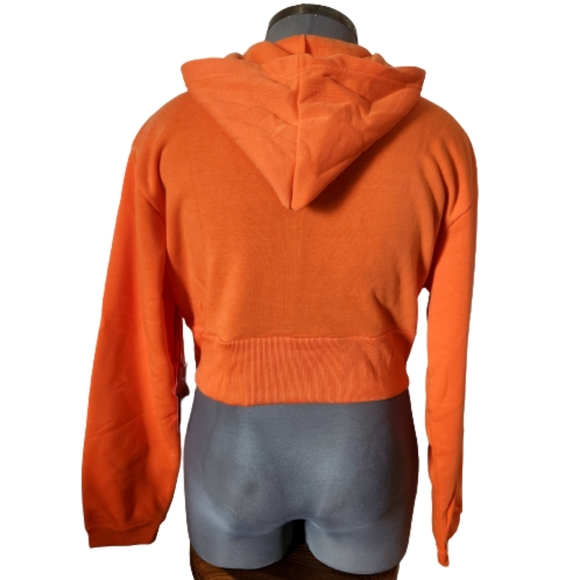 CORSET STYLE ☆ ORANGE ☆ CROPPED HOODIE ☆ NWT - Picture 8 of 13